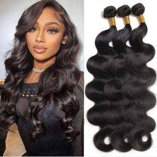 Human Hair Bundles Body Wave Bundles Human Hair 18 20 22 Inch 10A Grade 100% Unprocessed Brazilian Virgin Hair Body Wave 3 Bundles Human Hair Extensions for Black Women Natural Color