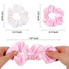 CIEHER 8 Pcs Hair Scrunchies for Bachelorette Party Favors, Bride & Bridesmaid Scrunchies Bachelorette Party Hair Ties, Bridal Shower Decorations Bride Bridesmaid Proposal Gifts (White & Pink)