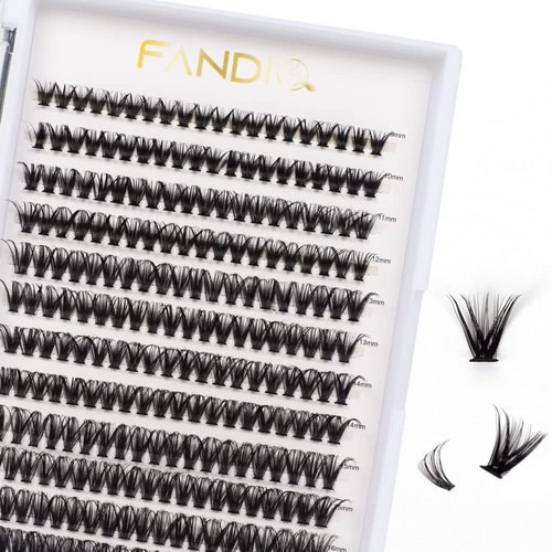 Individual Lashes, 240 Pcs Cluster Lashes 40D D Curl 9-16Mix Lash Clusters Soft Volume Wispy False Eyelashes DIY Eyelash Extensions at Home (40D-0.07D-9-16mix)