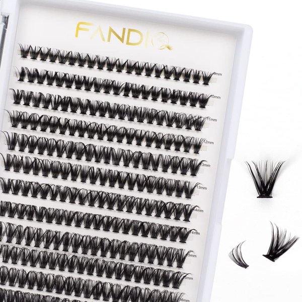 Individual Lashes, 240 Pcs Cluster Lashes 40D D Curl 9-16Mix Lash Clusters Soft Volume Wispy False Eyelashes DIY Eyelash Extensions at Home (40D-0.07D-9-16mix)