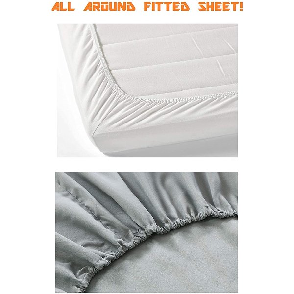 Elegant Comfort 1500 Premium Hotel Quality 1-Piece Fitted Sheet, Softest Quality Microfiber - Deep Pocket up to 16 inch, Wrinkle and Fade Resistant, King, White