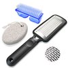 Professional Pedicure Kit, Stainless Steel Heel Scraper for Women Feet Care, Foot Pumice Stone for Feet Hard Skin Remover in Shower, Pumice Stone and Brush for Feet Callus Removal at Home/Salon