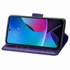 HAOTP Cellular Phone Case for Motorola Moto G Play 2023, PU Leather Wallet Flip Protective Case with Wrist Strap, Card Slots, Stand Feature Purple