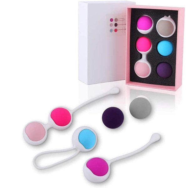 Kegel Balls for Tightening – 6 Kegel Exercise Weights Exercise kit for Beginners to Advanced for improving Bladder Control and Tightening Pelvic Floor Muscles, Silicone Kegel Balls for Women