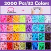32 Colors Small Hair Rubber Bands with 16 Hair Styling Tools, 2000 Pcs Elastic Girl Baby Hair Ties Mini Hair Bands with Hair Elastic Cutter Hair Accessories Xmas Gifts for Girls Baby Toddlers Kids
