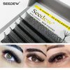 SEEDEW 5D Lash Extensions, 0.07mm D Curl 14mm 12 Rows/Tray, W Shape Flat Stem, Korean PBT Volume False Eyelashes Grafting for Beginner Artist, Lash Tech, Beauty Salon(5D-Matte Black-0.07-D-14mm)