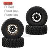 Rcarmumb RC 1.2in Truck Tires for 1/18 1/24 RC Crawler Car Trx4m Axial SCX24 FMS FCX24,4PCS RC Full Brass Beadlock Wheel Soft Rubber Tires Set