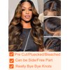 Nadula Bye Bye Knots Glueless Pre Everyting Wig Balayage Brown Body Wave 7x5 Pre Cut HD Lace Front Wigs Human Hair Pre Plucked Bleached Knots Ready to Go Highlight Ombre Wig 150% Density 16inch