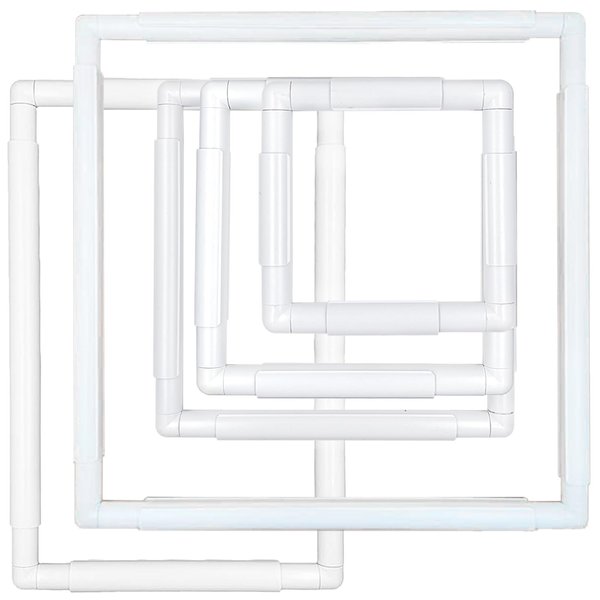 Wool Queen Universal Clip Frame Square Rectangle Plastic Clip Frame for Embroidery, Quilting, Cross-Stitch, Punch Needle, Silk-Painting-17''x17''(43.1x43.1 cm)