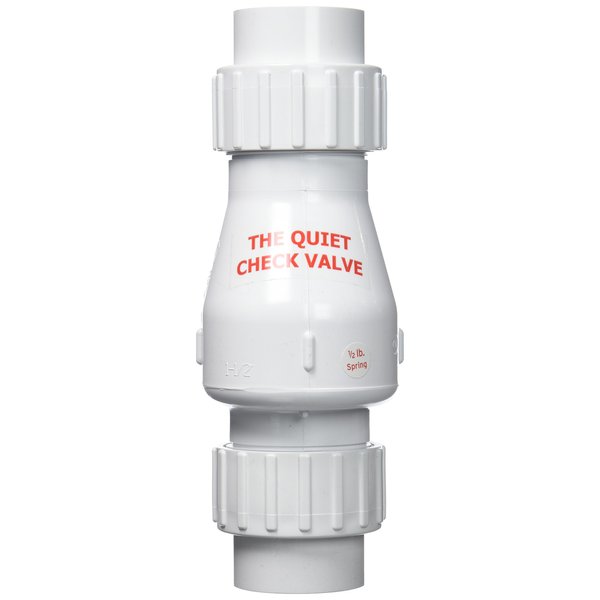 Zoeller 30-0040 1.5" PVC Quiet Union Check Valve, White