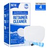 MitButy Retainer Cleaner Tablets (120 Count) with 1 Denture Bath Case and 1 Brush - Denture Cleaning Tablets for Invisalign, Aligners, Mouth & Night Guards, and Removable Dental Appliances
