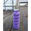 que Bottle - Collapsible Water Bottle. BPA-Free, Leak Proof, Lightweight Travel Bottle. 20oz - Violet Purple