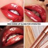Wavuketu Clear Lip Gloss Lip Plumper Gloss Tinted Glitter Lipgloss Lip Oil Teens Moisturizing High Shine And Vegan Plumping Lip Gloss For Women Girls Long-Lasting Dry Lip Care (01# Clear Shimmer)