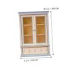 2 Pcs Dollhouse Bookshelf Cabinet Model Furniture Wooden Book Shelf Wood Storage Cabinet Dollhouse Cabinets 1 12 Scale Classic Wooden Mini Storage Display Cabinet Glass Beige