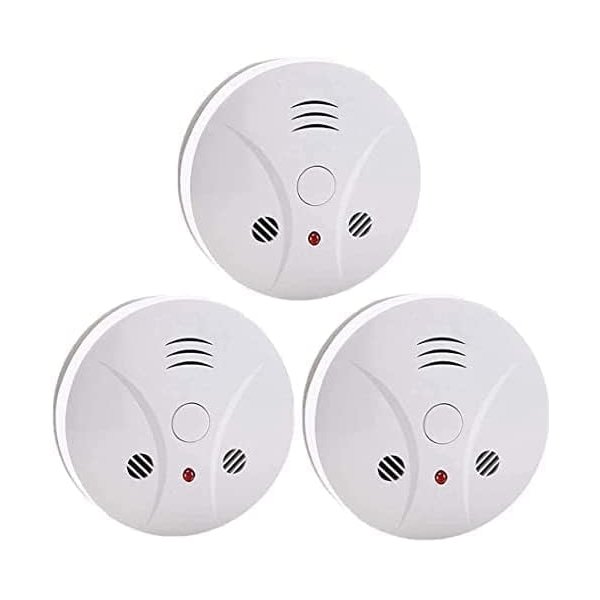 Lecoolife 3 Pack Smoke Detector Battery Operated with Photoelectric Sensor and Silence Button, Travel Portable