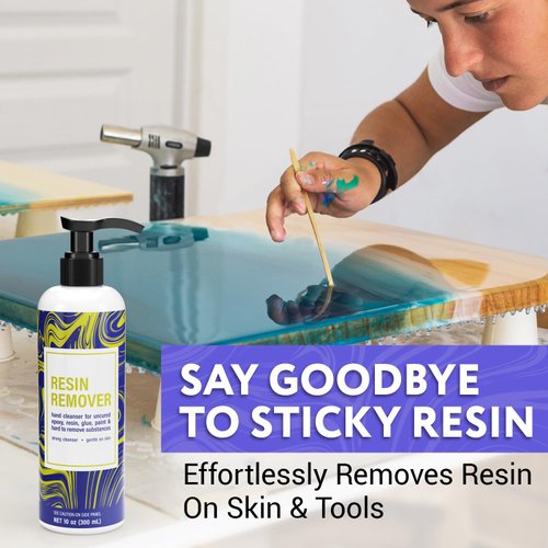 [10oz] Epoxy Resin Cleaner/Remover - Natural Hand Cleaner, Gentle & Moisturizing, Perfect for Artists & Resiners, Magically Removes Resin, Glue, & Paint from Skin, Tools, Molds, Work Surfaces, & More