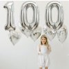 XLOOD Number 27 Balloons 32 inch Digital Balloon Alphabet 27 Birthday Balloons Digit 27 Helium Balloons Big Balloons for Birthday Party Supplies Wedding Bachelorette Bridal Shower, Silver Number 27th