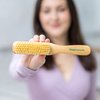 GranNaturals Boar Bristle Slick Back Hair Brush - Soft White Bristle Smoothing Hairbrush for Slicking Hair to Create Sleek Style- Natural Wood Handle for Women + Men