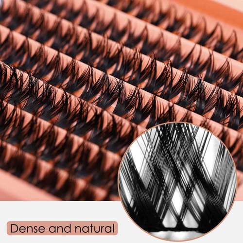 Uranian DIY Eyelash Extensions Cluster Lashes Black 63pcs Faux Mink Lashes 10-14mm Mixed Length Individual Lash Natural C Curl False Eyelashes for Women and Girls （Black）