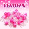 VENOFEN 50PCS Pink Hair Beads for Braids Clear Beads Loc Jewelry Dreadlock Accessories Cute Acrylic Pony Beads Hair Decoration for Girls and Women