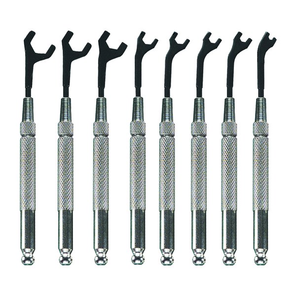Moody Tools 58-0151 8-Piece Open End Wrench Set, Black