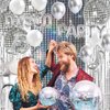 FBQ 22 Pcs Silver Disco Party Set 4D Disco Metallic Mirror Balloon Silver Metallic Tinsel Foil Fringe Curtains 60s 70s 80s 90s Wedding Party Party Supplies