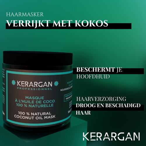 KERARGAN - Hair Mask with Coconut, Argan and Chamomile Oil, Nourishes and Moisturizes - Split ends - Sulfate, Paraben and Silicone free - 500 ml