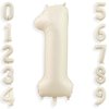 40 Inch Cream White 1 Balloon Numbers, Large Number 1 Balloon Foil Helium Number Balloons, Big 1st Foil Birthday Balloons for Boys Girls 1st Birthday Party Decorations Anniversary Party Supplies