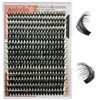Fluffy 50D Cluster Eyelash Extensions Thick DIY Lash Clusters 320Pcs 9-15mm Individual Lashes D Curl False Mink Eyelashes for Beginners Self Application DIY at Home, by Anforlin