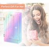 Jenseits Iridescent Necklace Organizer, Acrylic Necklace Holder w/Velvet Tray, Dustproof Rotation Jewelry Holder Organizer Display Stand Box Hanger, Necklaces Ring Bracelet Case, Gift for Women, Girl