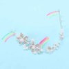 Pokinge 2pcs Silver Rhinestone Faux Pearl Flower Wedding Headband, Crystal Bridal Headband Hair Band Tiara Accessories for Wedding Party