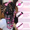 VENOFEN 50PCS Pink Hair Beads Hot Pink Jumbo Beads for Braids Pony Beads for Kids Girls Jewelry Making Kit Loc Dreadlock Accessories Braid Decoration, Small