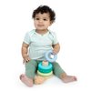 Ingenuity: ity by Ingenuity Cutie Stacks, 4 BPA-Free Rings, Faux Wood Stand, Bear Topper, Unisex, for Ages 6 Months and Up - Nate