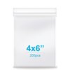 4''x 6'', (Pack of 200) 2 mil Clear Plastic Reclosable Zip Poly Bags with Resealable Lock Seal Zipper for Photo, Jewelry, Bakery, Treats, Treats, Travel, Storage, Packaging & Shipping