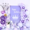 40 Inch Purple Number 9 & Mini Crown Balloon for Birthday Party Decorations, 9th Birthday Party Decorations Purple Theme Party Balloons Decorations Supplies