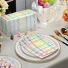 200Pcs Easter Buffalo Plaid Checkered Napkins Decorations,Disposable Spring Pink Blue Yellow Pastel Dinner Hand Paper Napkin for Home Bathroom Wedding Baby Shower Picnic Easter Birthday Party Supplies