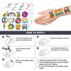 8 Sheets (96PCS) 60s Temporary Tattoos Theme Tie Dye Hippie Birthday Party Decorations Favors Supplies Stickers For Adults Kids Gifts Classroom School Prizes Rewards