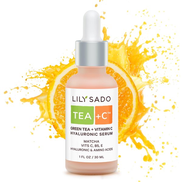 LILY SADO TEA+C Green Tea + Vitamin C Super Serum by - Natural Vegan Serum - Best Antioxidant, Anti-Wrinkle Moisturizing Formula - Softens, Hydrates, Firms & Tones for Luscious, Radiant Skin