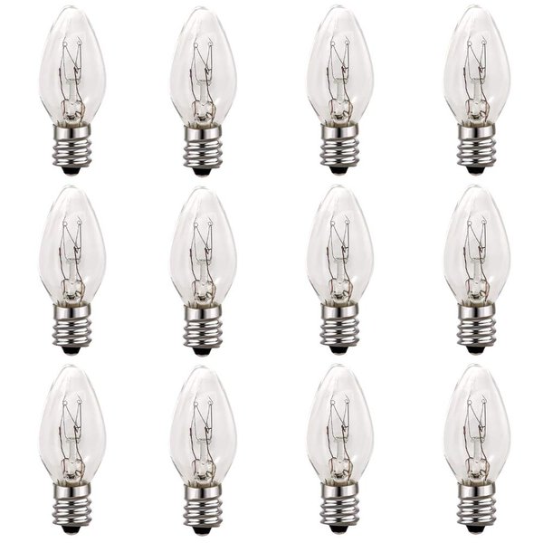 12 Pack, 15 Watt Light Bulbs for Himalayan Salt Lamps & Baskets, Chandeliers, Scentsy & Wax Warmers, E12 Base
