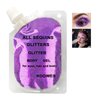 Body Glitter Gel 16 Color Sequins Glitter Gel Easy to Apply&Clean, Festival Glitter Christmas Makeup for Women Long Lasting Sparkling Suitable for Body, Face, Hair, Eyes Purple(Chunky Glitter)