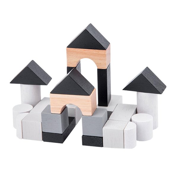 COHHFWPD Wooden Blocks, Tin Box Block Game, Mini Size Blocks for Trip, Solid Wood Making, Puzzle Toys for Kids