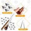 SBYURE 500 Pieces 10mm Four-Jaw Square Rivets Silver Metal Pyramid Studs Handicraft DIY Punk Spikes Spots Studs Accessories with 2 Pack Straight Tipped Scratch Awl Craft Tool
