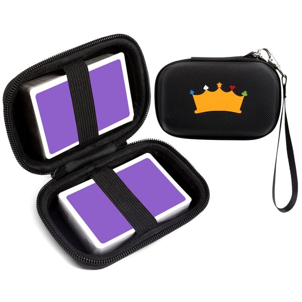 Meetikar Travel Card Games Case Compatible with Card Games Set, Hard Carrying Card Case Compatible with UNO and Phase 10 Playing Card Case (Not Including Cards) (Black)