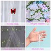 FIOBEE Bed Canopy for Girls Room Bed Canopy Curtains with Led Lights Mosquito Net DIY Princess Room Décor with Stars Butterflies for Kids Bedroom, White