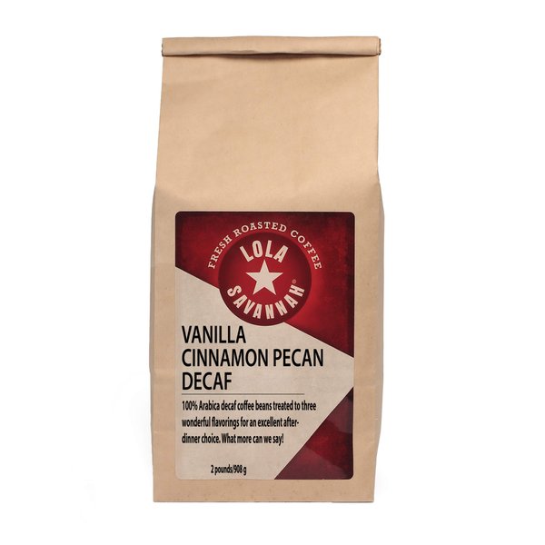 Lola Savannah Vanilla Cinnamon Pecan Whole Bean Decaf Coffee, 2lb
