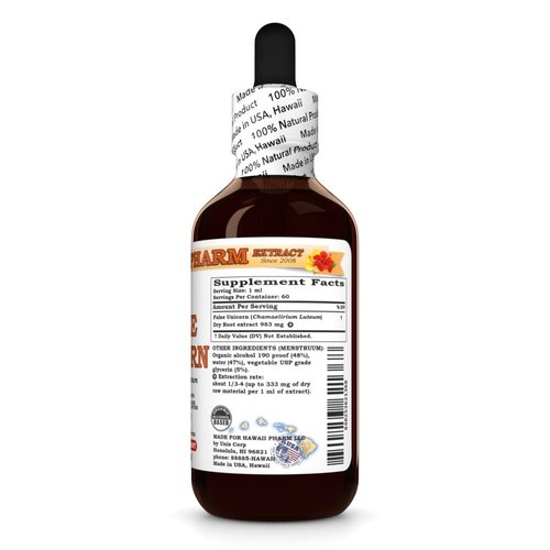 False Unicorn (Chamaelirium Luteum) Dry Root Tincture, Made in Hawaii, All Natural, Vegan, Pure Liquid Extract - 2 fl.oz