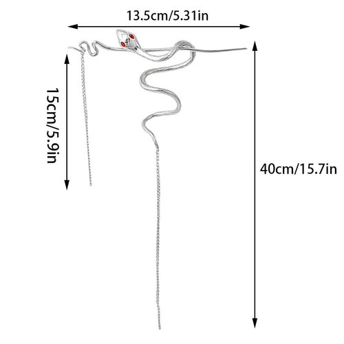Heogacinlia New Snake Hair Sticks Hair Chopsticks Tassels Metal Distortion Vintage Punk Hairpin Headwear,with Rhinestone Tassel Hair Chain Hair Rope for Long Hair,Hairstyle Hair Accessories for Women