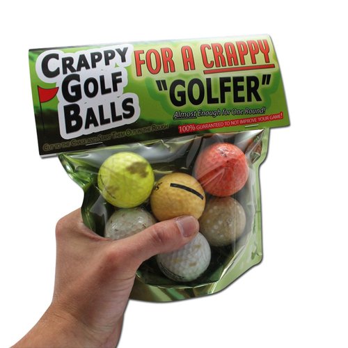 Gears Out Crappy Golf Balls for a Crappy Golfer - Funny Gag Gifts for Golfers Guaranteed NOT to Improve Your Golf Game includes 5 Golf Balls Novelty Golf Gifts