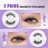 Magnetic Eyelashes with Applicator No Glue Lightweight Soft Magnetic Lashes Easy to Wear,2 Pairs of Different Natural Style Reusable Fluffy Magnetic Lashes Wispy by Wendy Lashes(K8/604)