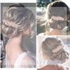 Yheakne Crystal Wedding Hair Clip Barrette Gold Rhinestone Hair Barrette Bling Bridal Headpieces Decorative Head Clip Headwear Crystal Hair Clip Bride Hair Accessories for Women and Girls Gifts (Champagne)